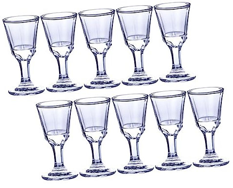 Mikinona 10pezzi Bicchiere Da Liquore in Vetro Trasparente Calice Da Liquore Highball Piccolo Bicchiere Per Bar Ristoranti e Feste Resistente e Delicato Superficie Liscia