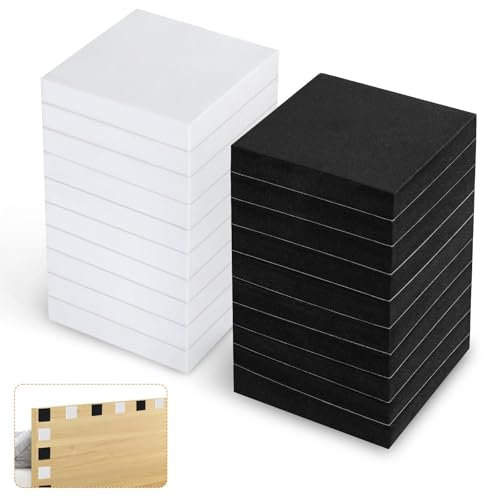 ktxaby 20 Pièces Tampons Muraux Antibruit en Mousse EVA Noir et Blanc 6x6x1cm Autocollants Protection Murale pour Tête de Lit Poignée de Porte Meubles Réduction du Bruit et Antichoc Maison Bureau