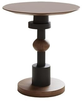 MOOWI Kaffee-Endtisch Vintage Beistelltisch aus Walnussholz, Kleiner Couchtisch aus Massivholz, Retro Ecktisch, Akzenttisch for Sofa, Wohnzimmer Dekor Beistelltisch
