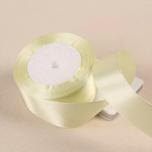 25 Yards/Rolle, 40 mm, Polyesterband, zum Verpacken von Weihnachtsfeiern, zu Hause, zum Selbermachen von Geschenken, Dekorationsbändern, handgefertigten Bändern-02 cremefarben-25 mm