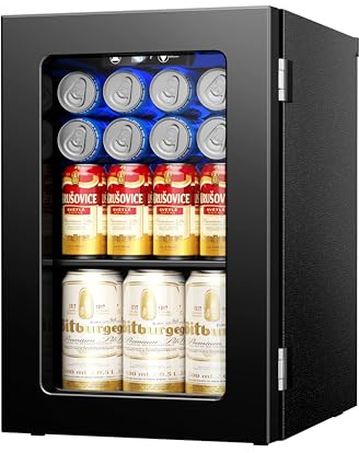 Compact 6 Bottle 6 Can Drink Refrigerator, Freestanding Mini Fridge with Temperature Control for Beer Wine Small Refrigerator Under Counter Adjustable Shelf