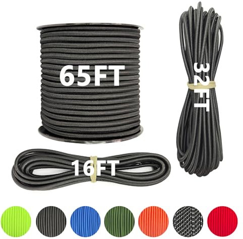 LUYADIN Elastisches Gummiseil, 2,2 cm x 30,4 m, erhältlich in 2,2 cm, 1,2 cm, 0,9 cm, 0,6 cm, 0,6 cm, 0,6 cm, 1/4 Zoll Bungee-Gummiseile für Kajakgurt, Plane, Zelt, Basteln, Heimwerken, Spanngurte