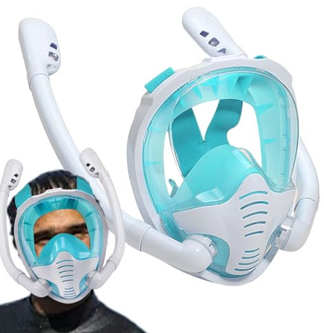 Tauchermaske mit Schnorchel - Antibeschlag Taucherbrille | Vollmaske | Auslaufsichere Schnorchelausrüstung zum Tauchen und Schwimmen Training