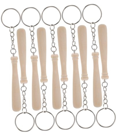 LIGIGWASH 10pcs Baseball Bat Keychain Bat Miniature Autograph Keychain Accessories Baseball Car Accessories