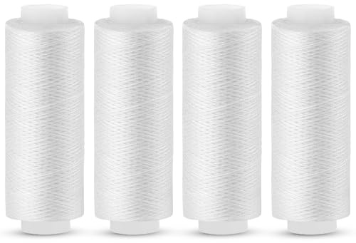 Nähgarn, 4 Stück 200 yards weißes Polyester Garn, Nähgarn für Nähmaschine | Nähgarn für Nähmaschine, Nähgarn für Nähmaschine Weiß, Nähmaschinengarn Weiß für Nähmaschinen, Handnähen und Sticken