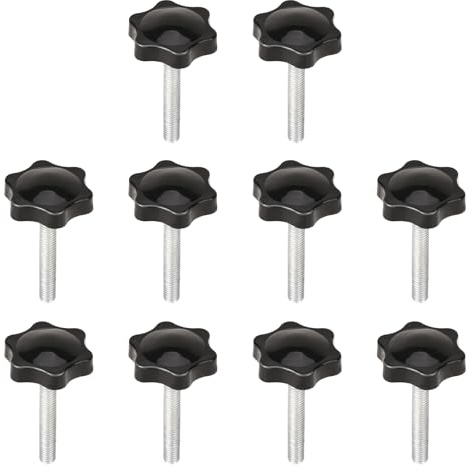 10 Stück Sterngriffschraube, M6 x 40mm Rändelschraube Schrauben mit Griff Sternschraube Gewinde Klemmknopf Sterngriffmutter Flügelschrauben Klemmknopf Sternkopfschraube für Werkzeugmaschine, Maschine