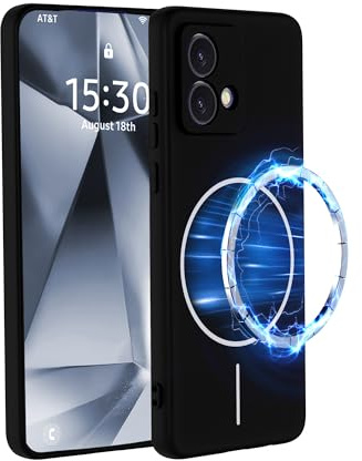 PanXCase Funda para Motorola Moto G84 - Carcasa Magnética de Silicona Delgada Suave Antigolpes Capa con Forro de Microfibra (Negro)