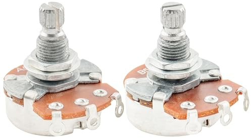 Alpha A500K+B500K Pots Metrisch Standard Split Shaft 9,5mm Audio Linear Taper Potentiometer für ST Tele PB JB Style E-Gitarre Bass (Set 1A1B)