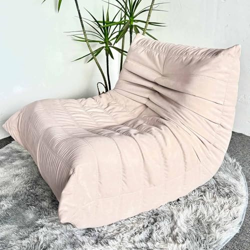 Generisch Togo Sofa，lesesessel bequem，Bubble Sofa，bodenstuhl，Super Soft and Comfortable Memory Foam, Suitable for bedrooms, Living Rooms, and Balcony Lounge Chairs (Apricot Color)