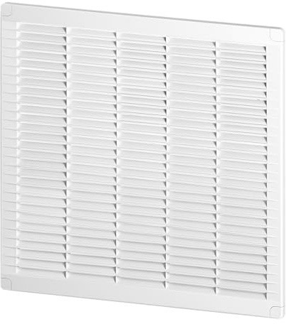 Miratic Griglia di Ventilazione Quadrata con Coperture dei Fori Griglia Aerazione Bianca in ABS (300 x 300 mm)