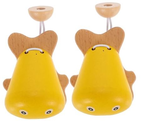 SUPVOX Castagnetta Per Bambini in Legno Resistente All’usura 2 Pezzi, Giocattolo Di Nacchere Interessante Per Bambini Colori Stimolanti e Suoni Adorabili Per Apprendimento Musicale Educativa