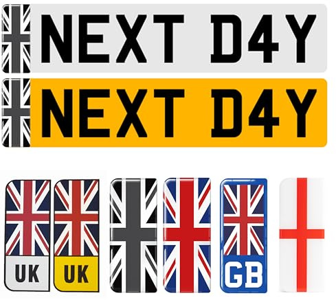 Standard Acrylic Number Plates - Styles UK Rear/Front/Pair for Automotive, Home Use/Outdoor Use Number Plate