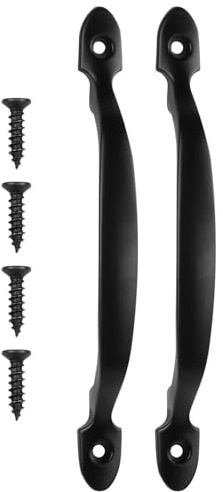 Daleweo 2 Pieces 16 x 2.3 x 1.4 cm Zinc Alloy Cabinet Pulls, Black Drawer & Kitchen Cabinet Door Handles with 4 Screws, Ideal for Kitchen and Bathroom Cupboards