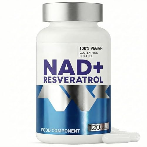 GenNext NAD+ with Resveratrol - 120 Plant-Based Capsules - 60 Day Supply - Suitable for Vegans - Gluten-Free and Soy-Free Daily Dietary Component