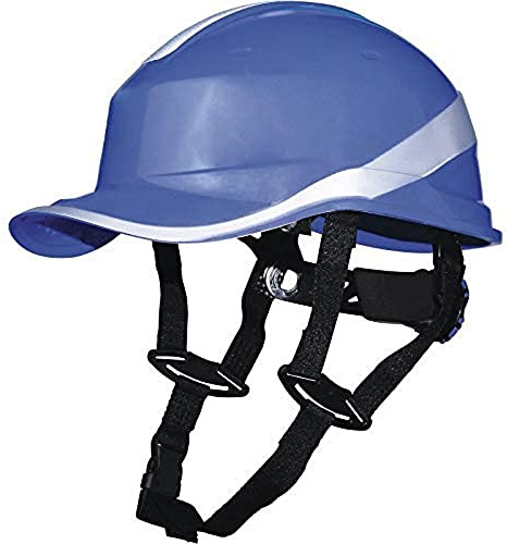 Deltaplus DIAM5UPBLFL Form Baseball Industrieschutzhelm + Kinnriemen - Rotor-System, Blau, Größe Einstellbar