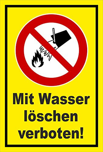 Melis-Folienwerkstatt Aufkleber - Wasser löschen verboten - 45x30cm – S00355-025-C