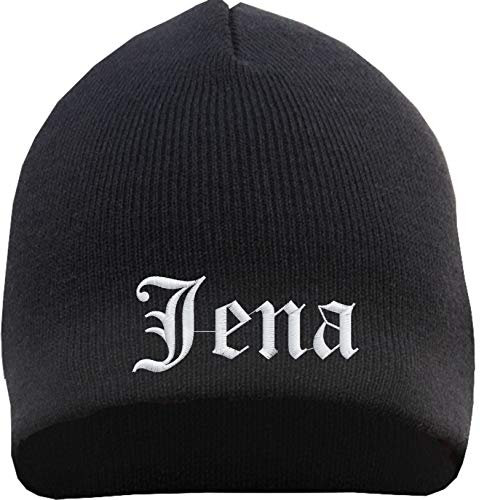 HB_Druck JENA Beanie Mütze - Altdeutsch - Bestickt - Strickmütze Wintermütze Einheitsgröße Schwarz