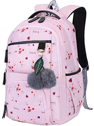 Geek-M Mädchen Rucksack Blumen Schulrucksack Daypack Damen Teenager Reise Schultasche Laptop Backpack für Mädchen Schule (Pink)