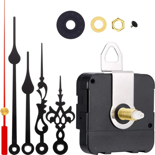 2 Paar Zeiger Quarzuhrwerk DIY Wanduhr Uhrwerk Mechanismus Uhr Reparaturteile Ersatz (Schaftlänge 4/5 Zoll/20 mm, Farbset 1)