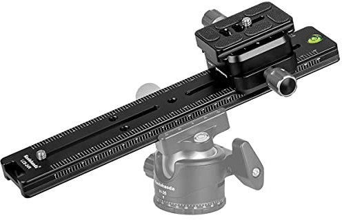 Koolehaoda 240mm Rail Nodal Slide Metal Arca-Swiss Quick Release Plate Clamp,Dual Dovetail Camera Bracket Mount for DSLR Camera Tripod Monopod Ball Head Macro photography