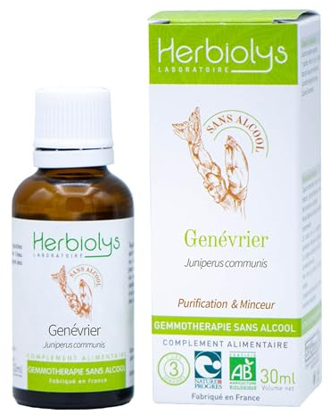 Herbiolys | Macérat de bourgeons sans alcool | Genévrier (Juniperus communis) | Purification & Minceur | Gemmothérapie Bio | 30 ml