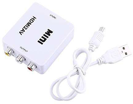 PUSOKEI Adaptador HDMI a 1080p HDMI a AV CVBS, convertidor de Audio y Video Compuesto, Compatible con NTSC y PAL para TV Stick HD Camera HD DVD Displayer Auriculares Laptop HDTV(Blanco)