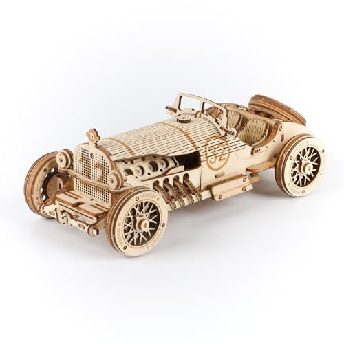 ROKR Car Model kits For Adults to Build,3D Wooden Puzzle Scale Model Vehicle,Grand Prix Car Home Decoration Gift For Teens and Adults