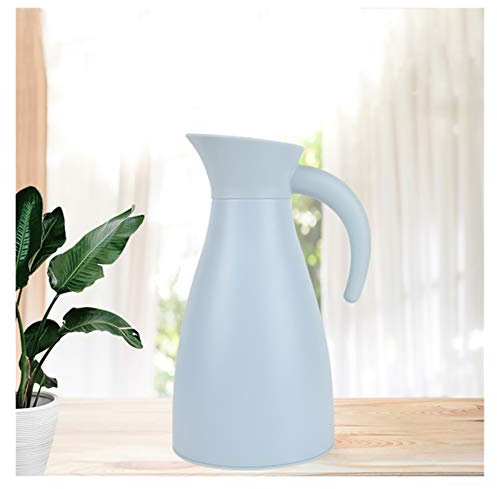 MESURE Insulated Coffee Carafe Tea Pot,Thermal Carafe Jug With Glass Liner,Double Wall Vacuum Insulated Pitcher,24+Hrs Heat&Cold Retention,for Coffee,Tea,Beverage (Color : Blue, Size : 1.6L)