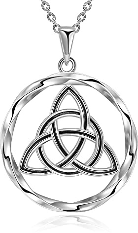 YAFEINI Collana Celtica in Argento Sterling 925 Ciondolo Triquetra irlandese Nodo Celtico Norreno Gioielli infiniti Regali per le Donne (Collana celtica)