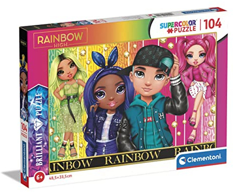 Clementoni - 20344 - Supercolor Puzzle Brilliant Rainbow High - 104 Pieces - Jigsaw Puzzle For Kids Age 6