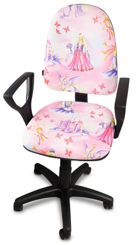 ARTOFIS Schreibtischstuhl mit Höhenverstellbar für Mädchen - Ergonomischer Kinderschreibtischstuhl mit 5 Rollen, Drehbarer Jungendstuhl mit Rückenlehne, Stil Bred Prinzessin
