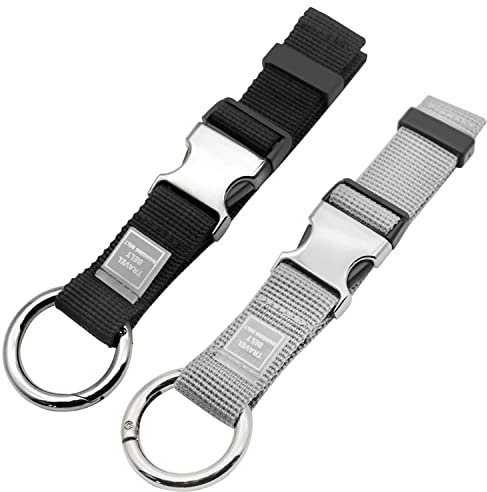Add-A-Bag Luggage Strap Jacket Gripper, Luggage Straps Baggage Suitcase Belts Travel Accessories - Make Your Hands Free, Easy to Carry Your Extra Bags, (1x Black+1x Grey)