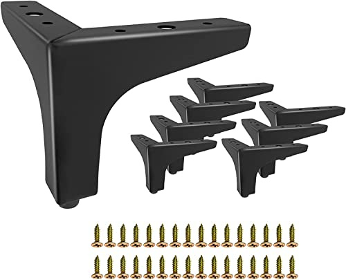 STARVAST 8 Stück Möbelfüße Schwarz Metall, 13 cm / 5 Möbelbeine Sofafüße Metall Dreieck Tischbeine DIY Tischbeine Schrankfüsse für Schrank, Sofa, Couchtisch und andere - mit Schrauben