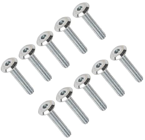 TERF® M6 x 35 mm Gelenkverbinderschrauben, M6 (6 mm) x 35 mm, Zylinderschrauben, Innensechskantschlüssel, Flachkopf, Möbelverbindungsbolzen, 10 Stück