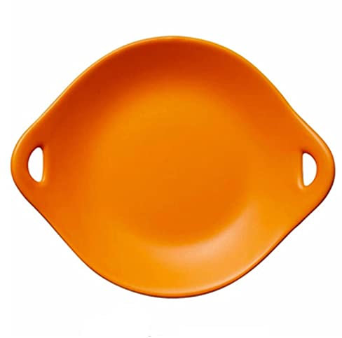 Lasagnera Teglia da forno in ceramica, Bakeware in ceramica a fondo piatto a doppio orecchio, Teglia da forno a colori tonda, Teglia da forno speciale for forno a microonde Teglie da Forno ( Color : O