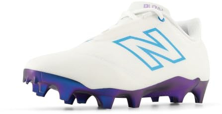New Balance Women's Burnx4 Lacrosse Shoe, White/Black/Spice Blue, 5.5 UK
