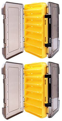 Doppelseitige Angelbox, Kunststoff Angelzubehör Köderbox, Aufbewahrungsbox für Angelzubehör mit Fächern, Wasserdicht Tragbare angel Zubehör Box für Angelbegeisterten