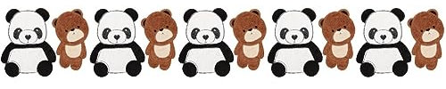 COHEALI 10stücke Große Gestickte Patches Für Kleidung Aufnäher Mit Panda Und Bär Für -projekte Zum Aufbügeln Oder Annähen An Jacken Shirts Und Taschen Teiliges