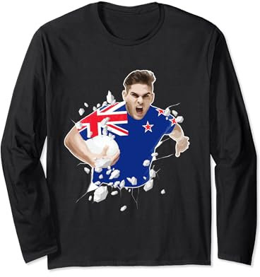 Neuseeland Rugby Union Trikot 2019 Fans Kit Kiwi Fans Langarmshirt