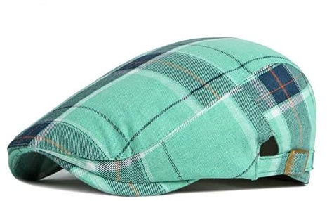JZTDYPP Schiebermütze Herren Vier Jahreszeiten Mode Baumwolle Plaid Newsboy Caps Männer Flache Schirmmütze Entenschnabel Kappe Frauen Maler Baskenmütze Hüte