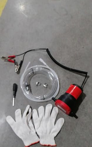 BOOMSTART 12 V 60 W Ölwechselpumpe Extraktor Diesel Flüssigkeit Scavenge Saugkraft Kraftstoff-Umfüllpumpe mit Rohren für Boot, Schläuche, LKW, RV, ATV (Rot)