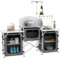 Outsunny Camping Küche faltbar Campingschrank mit Aluminiumgestell, Lichtständer, Campingküche mit Staufächern Arbeitsplatte Windschutz, Reiseküche, Outdoor Küchenschrank für Camping Reisen