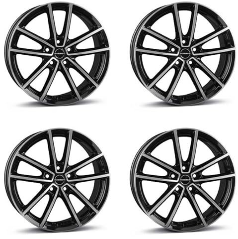 4x Borbet Felgen W 8.0x18 ET48 5x112 black polished glossy kompatibel mit Skoda Octavia Superb Yeti