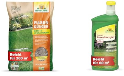 Rasendünger Moos- & UnkrautStopp 10 kg plus Finalsan RasenMoosfrei 1 Liter