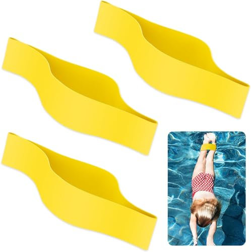 3 correas de tobillo de goma para natación, bandas de tobillo amarillas, equipo de natación para piernas, resistencia, ejercicio, fuerza, equipo de entrenamiento de natación, accesorios