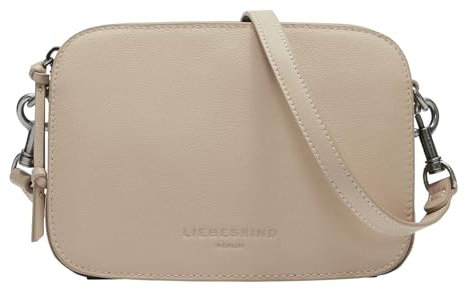 LIEBESKIND Berlin Umhängetasche Luka – Cross-Body Bag aus Leder mit verstellbaren Schulterriemen – kleine Schultertasche, Fächer mit Reißverschluss – Shoulder Bag, 14.5 x 20.5 x 7 cm,Sandcastle