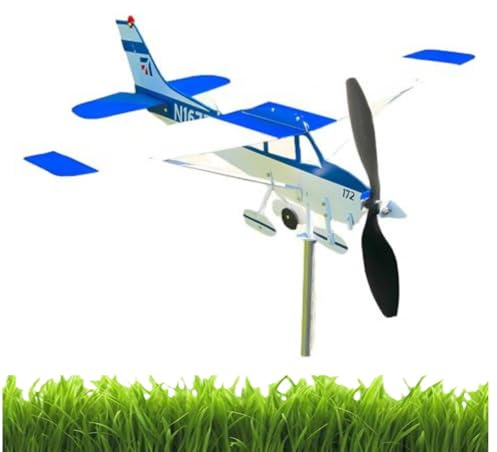 Bandiera meteorologica per esterni – Robusta banderuola a forma di aereo in metallo – Indicatore di direzione del vento decorativo multifunzionale, banderuola per esterni