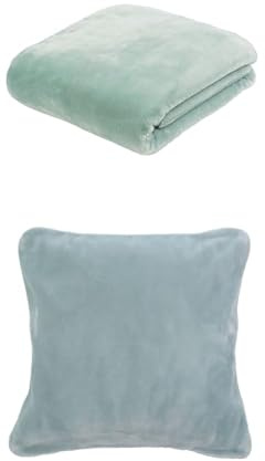 Gözze Premium Cashmere-Feeling Decke und 2er Set Cashmere-Feeling Kissen, 180x220 cm + 50x50 cm, Farbe: Aqua
