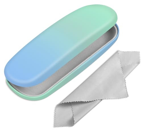 FINTIE Hardcase Brillenetui - Tragbare Hartschale Brillenetui mit Brillenputztuch - Etui für Brillen und Sonnenbrille, Meeres Ombre