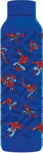 QUOKKA SOLID X MARVEL | BOTELLA TÉRMICA DE ACERO INOXIDABLE DOBLE PARED | SPIDER-MAN RETRO COMIC